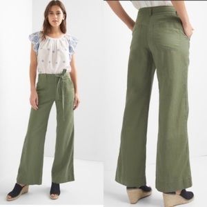 Wide leg linen pants